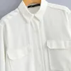 Blouses femmes femmes chemise blanche basique bureau dame Blouse 2023 affaires décontracté mode coréenne classique minimaliste poche Simple élégant