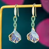 Boucles d'oreilles Siscathy mode coréenne Micro Zircon fleur suspendue pour les femmes exquis élégant pendentif boucle d'oreille bijoux accessoires