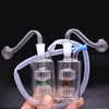 Mini brûleur à mazout en verre Bang Mobius le moins cher avec double matrice Perc Recycler Dab Rig avec tuyaux de brûleur à mazout en verre et embout de filtre de tuyau