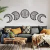 Wall Stickers Moon Decoration Wood Natural Design Interior Bohemian Style Bedroom Home