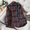 Womens Suits Blazers High Quality Thick Winter Blazer Women Fashion Ladies Red Blue Plaid Coat Female Slim Casual Single Breasted Jacket 230130