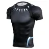 Herren-T-Shirts Black Panther Shirt Herren Sportbekleidung Kompressionsshirts Langarm Fitnessstudios Fitness Top T-Shirts Trainingskleidung Black Panther T-Shirt 230130