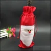 Christmas Decorations Santa Claus Gift Bags Red Wine Bottle Er Xmas Champagne Bag 31X13Cm Wq101 Drop Delivery Home Garden Festive Pa Dhkcs