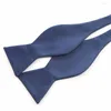 Bow Ties Solid Color Polyester Silk Self Tie Bowtie Apparel Accessories Handgjorda slipsnyhet