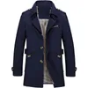 Heren Trenchcoats Zakelijk Windjack Lange jassen Puur katoen Casual Lente Herfst Winter Mode Pak Street chic Blazers 230130