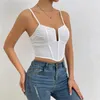 Débardeurs pour femmes Blanc Deep V Corset Top Femmes Sexy Diamond Fishbone Bustier Crop Porn Streetwear Camisole Taille Haute Slim Gilet Commute Tube