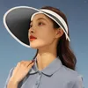 Chapeaux à large bord équitation couverture chapeau crème solaire haut visage vide soleil plage unisexe belles visières été pour les femmes