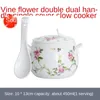 Juldekorationer Slow Cooker Ceramic med lock Stew Cup Bowl Bone China Stor och liten dubbel hushållsfoder