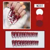 Faux ongles Festival d'hiver Fini Conseils acryliques Noël Rouge Flocon de neige Orner Presse sur les accessoires d'ongles Manucure Cercueil Faux Astuce DIY