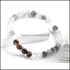 Link Chain 6mm Bruine Tiger Eye Bracelet for Women Girls Elastische verstelbare Colorf Stone Bead Lucky Joowerly Gift Wholesalez Drop del Dhwmq