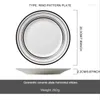 Plates Simple Nordic Hepburn Style Black And White Wave Point Ceramic Plate Tableware Household Dessert Cake Fruit