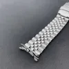 Watch Bands 20/22mm Stainless Steel Watchband Curved End Strap Fold Buckle Clasp Wrist Belt Bracelet Silver For Accessories