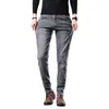 Mäns jeans 2023 Autumn Trendy Elegant Men's Slim Fit Luxury Leggings Stretch Stylish Pants Long Trousers 21Q5637