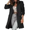 Abiti da donna Elegante Office Lady Tinta unita Abito oversize formale Cappotto Blazer Stile basic Donna Senza bottoni Abbigliamento quotidiano