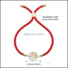 Link Chain Designer Copper Inlaid Zircon Bracelet Cross Life Of Tree Charm Fashion Bracelets 6 Colour Braided Rope Gift Jewerly For Dhbie