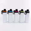 US Local Warehouse Sublimation Aluminium Sports Water Bottle 20oz 600 ml Single Wall Aluminium Drinking Tumbler med lock Matal utomhusflaskor 25 st/Case 5 Colors Mix