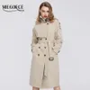 Kvinnors dikerockar Miegofce Spring Autumn Collection Long Women Cloak Warm Female Windproof Trench Windbreaker Buttons Jacka F7 230130