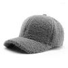 Czapki kulkowe zimowe ciepłe jagnięta wełna pluszowa baseballowa czapka baseballowa dla mężczyzn Dambled Trucker Hat Gorras Hombre