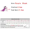 Fashion Purple Silk Women's Thin High Heels Sandals Summer Pointed Toe Ankle Buckle Strap Shoes Party Dress Stiletto Lady 0129