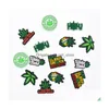 Shoe Parts Accessories Green Cartoon Pvc Charms Shoes Buckles Bands Fit Bracelets Croc Jibz Wristband Boys Girls Gift Hat Drop Deli Dhmww