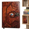 Notatniki Vintage Leather Journal z talią krawędzi Papier trzecie oko Grimoire antyczne puste zaklęcie wiccan notebook hocus pocus Book 230130