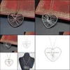 Pendant Necklaces Copper Wire Heart Necklace Somate Couple Chain Sweater Simple Fashion Drop Delivery Jewelry Pendants Dhfhx