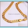 Chains 18K Yellow Gold Mens Necklace Chain Birthday Valentine Gift Valuable 102 Q2 Drop Delivery Jewelry Necklaces Pendants Dhmx8