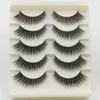 Ciglia finte Visone per la bellezza 5 paia Spessa lunga croce Party Black Band Makeup 3d Lashes Estensione ciglia # 0523