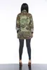 女性のブラウス軍服の女性秋の春フルスリーブターンダウンカラー軍隊カモフラージグリーン女性シャツ