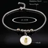 Anklets 파인애플 쉘 스테인리스 스틸 레그 팔찌 여성 실버 컬러 피트 보석 보석 Pina Pulseras Tobilleras Mujer A612309S07