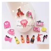 Schuhteile Zubehör DIY Cartoon Croc Charms Schuhe Blume PVC Dekoration Schnalle Weiche Gummi Clog Schnelles Schiff Drop Lieferung Dhk6O