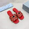 2023 novos slides de tecido bordado chinelos preto bege multicolorido bordado mules feminino chinelos casuais sandálias de verão couro plana slide