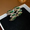 أقراط الطوق Uilz Fashion Vintage Zircon Zircon Crystal Dite for Women Luxury Green Circle Jewelry المجوهرات