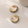 Stud -oorbellen luxe modeontwerper Vintage Hight Quality Turquoise Golden For Women Sieraden Accessoires Verjaardagsgeschenk Frans