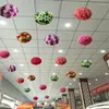 Dekorativa blommor 8/20 cm Bröllop Artificiell ros Silk Flower Ball Kissing Balls Hanging For Christmas Ornament Party Decoration 6 Color