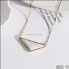 Pendant Necklaces Triangle Natural Stones Short Necklace Pink Blue Simple Lapis Lazi White Turquoise Rose Quartz Dh Drop Delivery Je Dhw9L