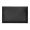 Plates Serving Tray Large Black Wood Rectangle Butler Breakfast Trays With Handles Easy To Grip KIMA88