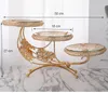 Piatti a forma di scala multistrato di lusso in metallo piatto per torta in vetro vassoio da dessert supporto per feste ristorante decorazione di nozze
