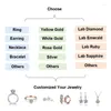 Pierścienie klastra 10K Soild White Gold Fashion Biżuteria 6 9 mm gruszka laboratorium wyhodowany rubinowy pierścionek z diamentem dla dziewczyny