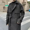 Men's Trench Coats Men Spring Coat Double Breasted Cardigan Keep Trendy Streetwear Winter For Street