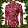 Chemises décontractées pour hommes Mâle Automne Hiver Noël À Manches Longues Pleine Impression Festive Drôle Atmosphère Spéciale Vêtements Pour Hommes Fleur 3D Camisa