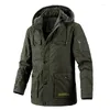 Jackets Men's Autumn Winter Outdoors Jacket Men Casual Plush Thickened Hooded Wash Coat Warm Outerwear Male