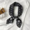 22 estilo 70-70cm diseñador letras estampado Floral seda bufanda diadema para mujer bolso de mango largo bufandas bolso equipaje cinta cabeza envoltura