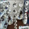Crystal 50Pcs Clear Faceted Teardrop Water Drop Cut Prism Hanging Pendant Jewelry Chandelier Part Acrylic Bead 609 Q2 Delivery Dhbht