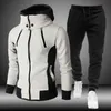 Tracksuits voor heren herfst heren tracksuit hoodie sets mannen set sportkleding hoodiesweatpant 2 stuks winter warme kleding sweatshirts broek pakken 230130