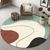 Mattor moderna ljus lyxiga runda vardagsrum soffa kaffebord matta ins stil dekoration sovrum matta icke-halkbadmattor