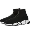 Bicolor Runners Luxury Sneakers Designers Womens Balenciagas Casual Shoes With Mid Boot Sole Speed ​​20 Walking Triple Balencigas Black White Blue Knit Soft 61H