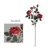 Flores decorativas Wreaths Luxury 4 Heads Big Rose Branch com folhas falsas de seda Flores artificiais Artificiales Decoração da sala de estar Deco