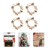 Decorative Flowers & Wreaths 4Pcs Xmas Mini Garland Candlestick Decorating Accessories Desktop Decors