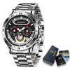 Wristwatches 2023 LIGE Luxury Men Watch Stainless Steel Watches Mens Chronograph Quartz Watchwrist Sport For Relogio Masculino